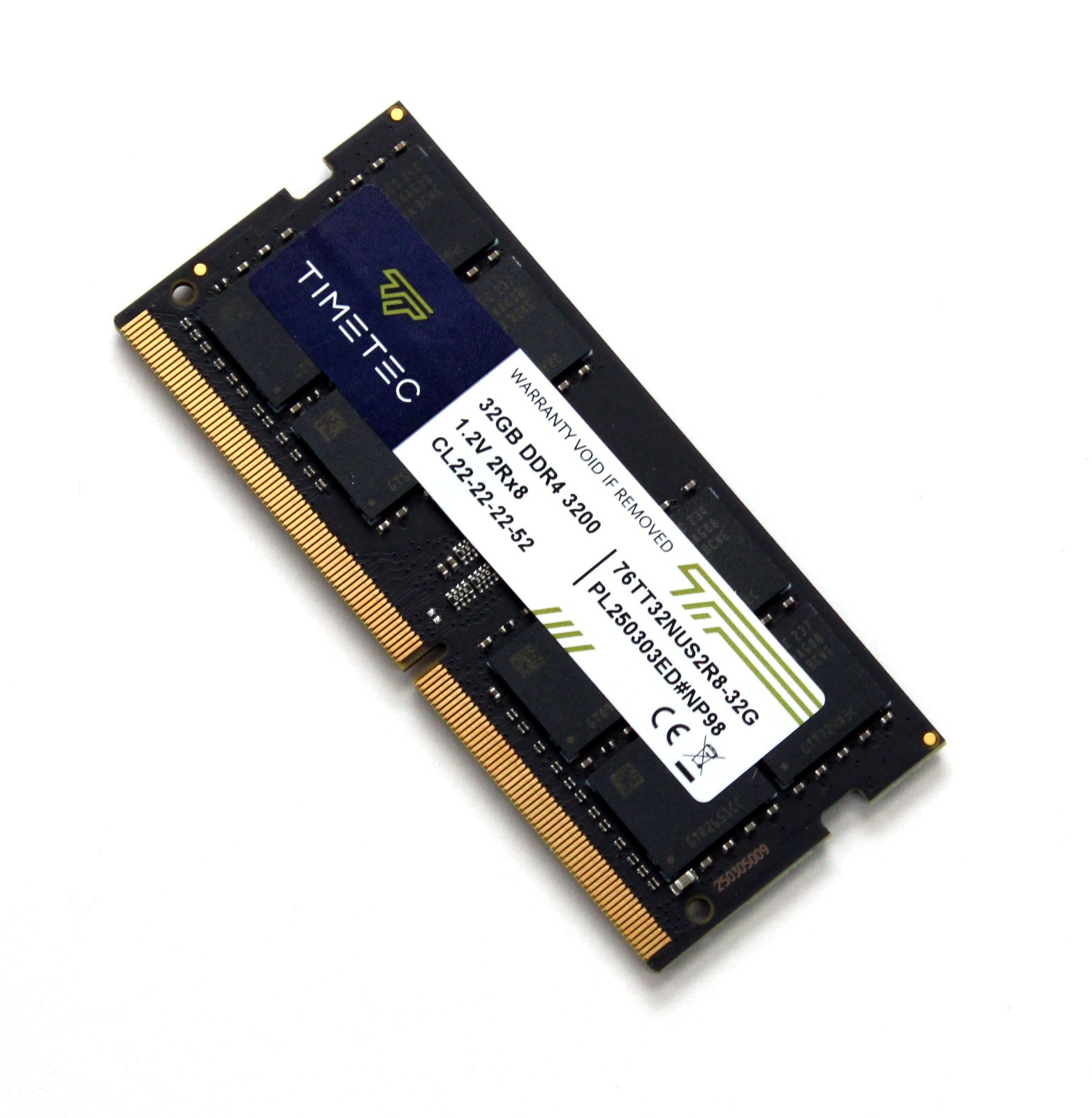 TIMETEC 32GB (1x32GB) DDR4 3200 CL22 1.2V Laptop RAM – Model 76TT32NUS2R8-32G