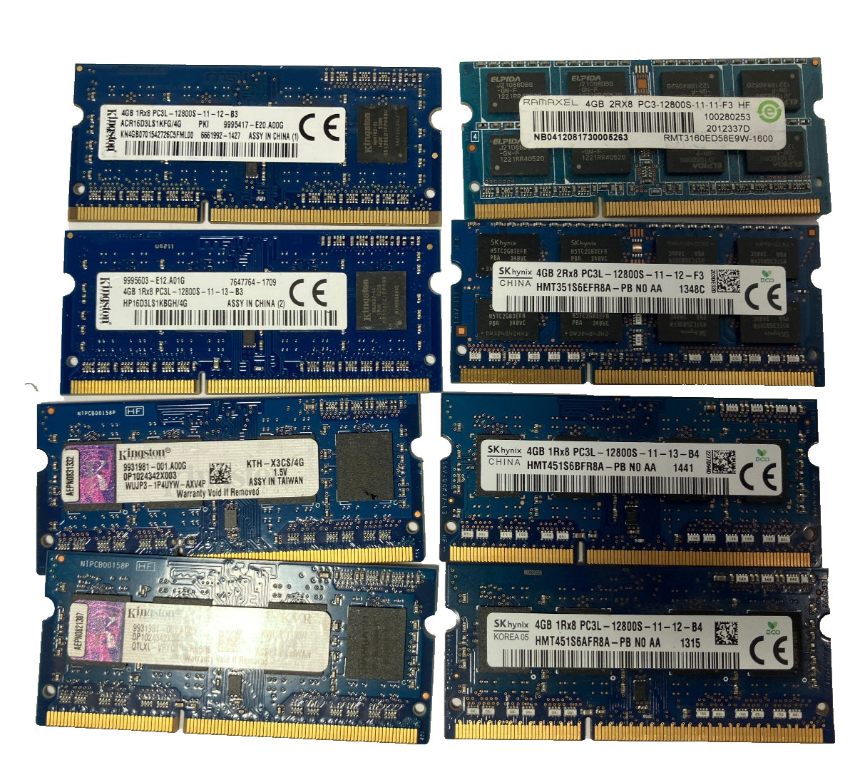 32GB (8x4GB) PC3L-12800S DDR3L 1600MHz SODIMM Laptop RAM Hynix Kingston Other