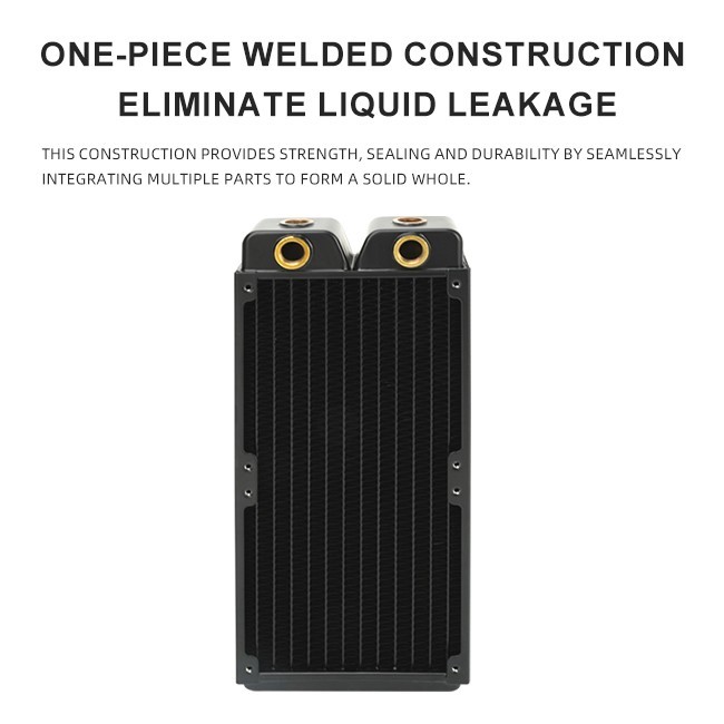 OCOCOO 240mm Copper Radiator 45mm Thick 5-Port Multiport G1/4 PC Water Cooling