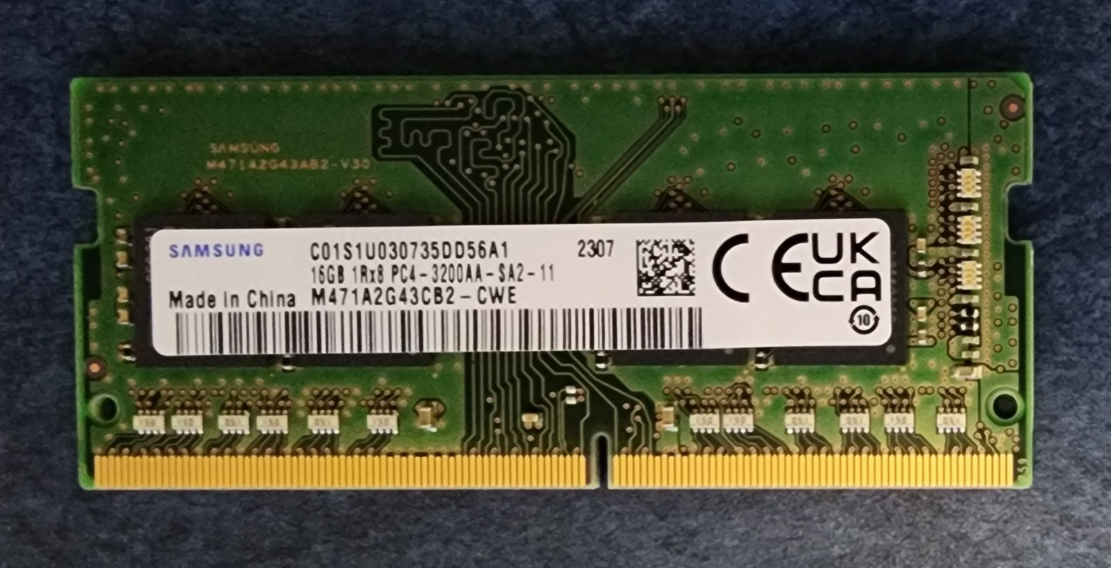 *Samsung* 16GB DDR4 SO-DIMM PC3200 laptop memory “M471A2G43CB2-CWE”