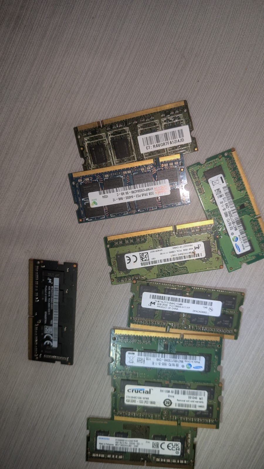 Samsung Crucial Hynix ADATA Micron SO-DIMM DDR2/DDR3/DDR4 RAM 8x 2GB/4GB Modules