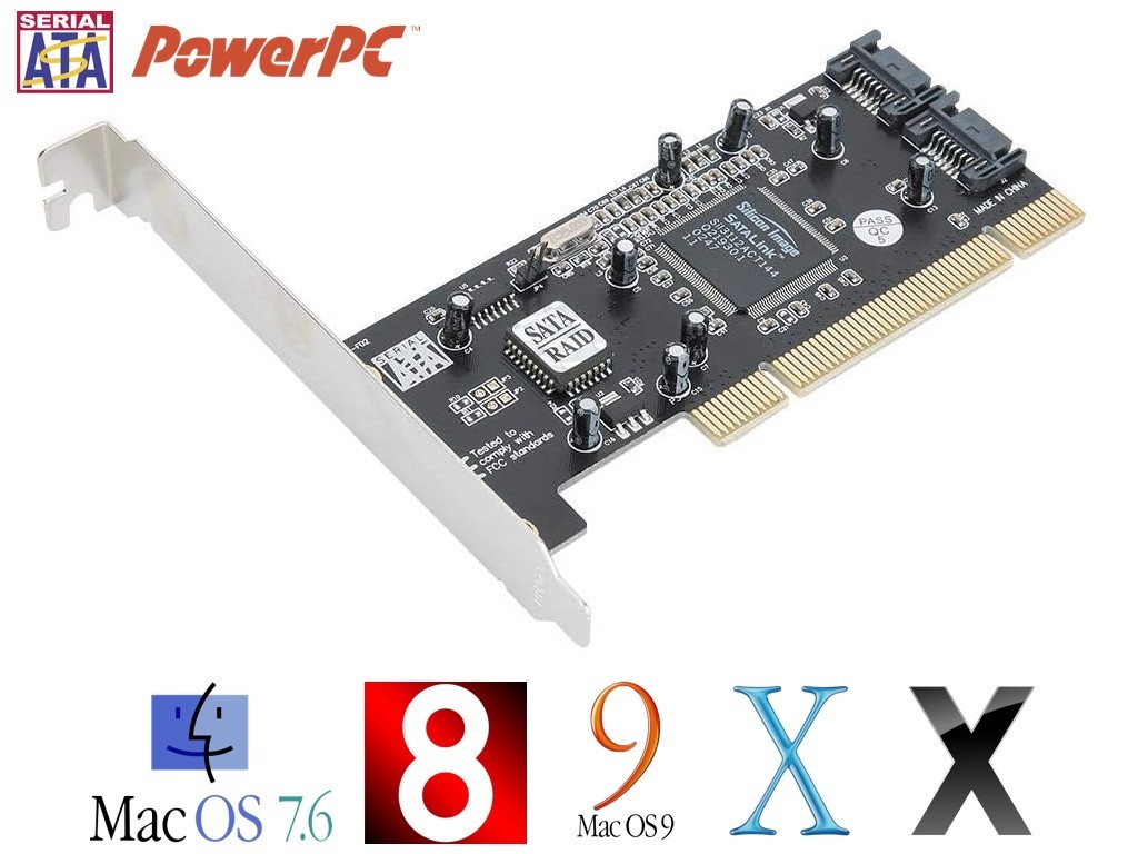  Silicone Image Sil3112 2-Port SATA PCI Card Apple Power Macintosh Mac G3 G4 