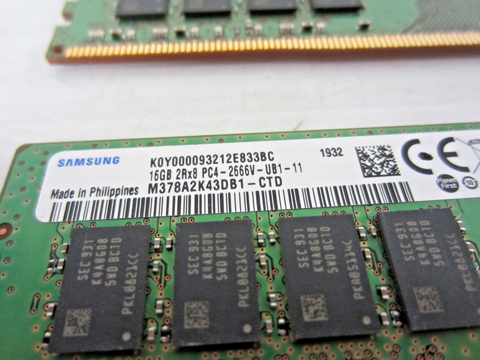 Samsung 64GB (4x 16GB) DDR4 PC4-2666V Desktop Memory RAM Module M378A2K43DB1-CTD