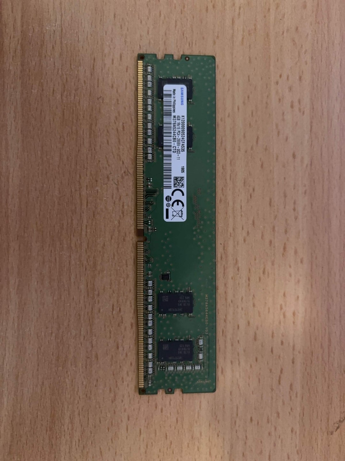 Samsung K12000090524CFA535 4GB DDR4 RAM 1x4GB 1Rx16 PC4 2666v 2666MT Passes MT86