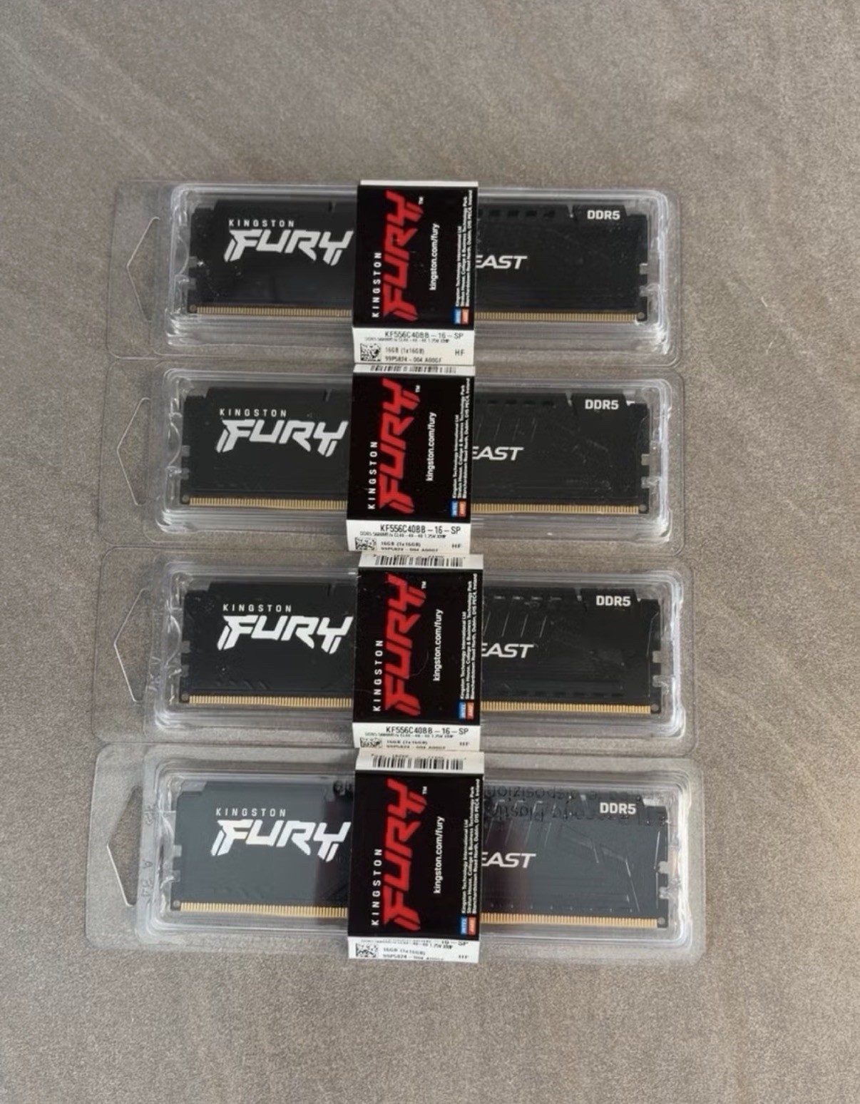 Kingston Fury Beast RAM DDR5 16GB 5600MHz (1x16GB) KF556C40BB-16