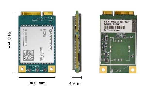 Quectel EC25-AFXD MINIPCIE (North America, Data-only version) Mini-PCIe 4G LTE
