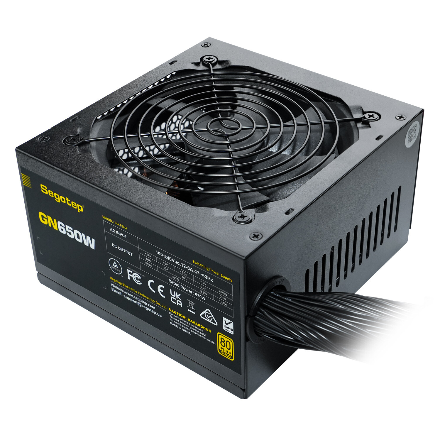 Segotep 650W Non-Modular Power Supply 80 Plus Gold ATX Gaming PC Case PSU