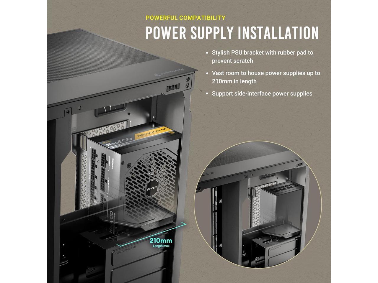 Antec C8, Fans not Included, RTX 40 Compatible, Dual-Chamber, tooless Design, Ty