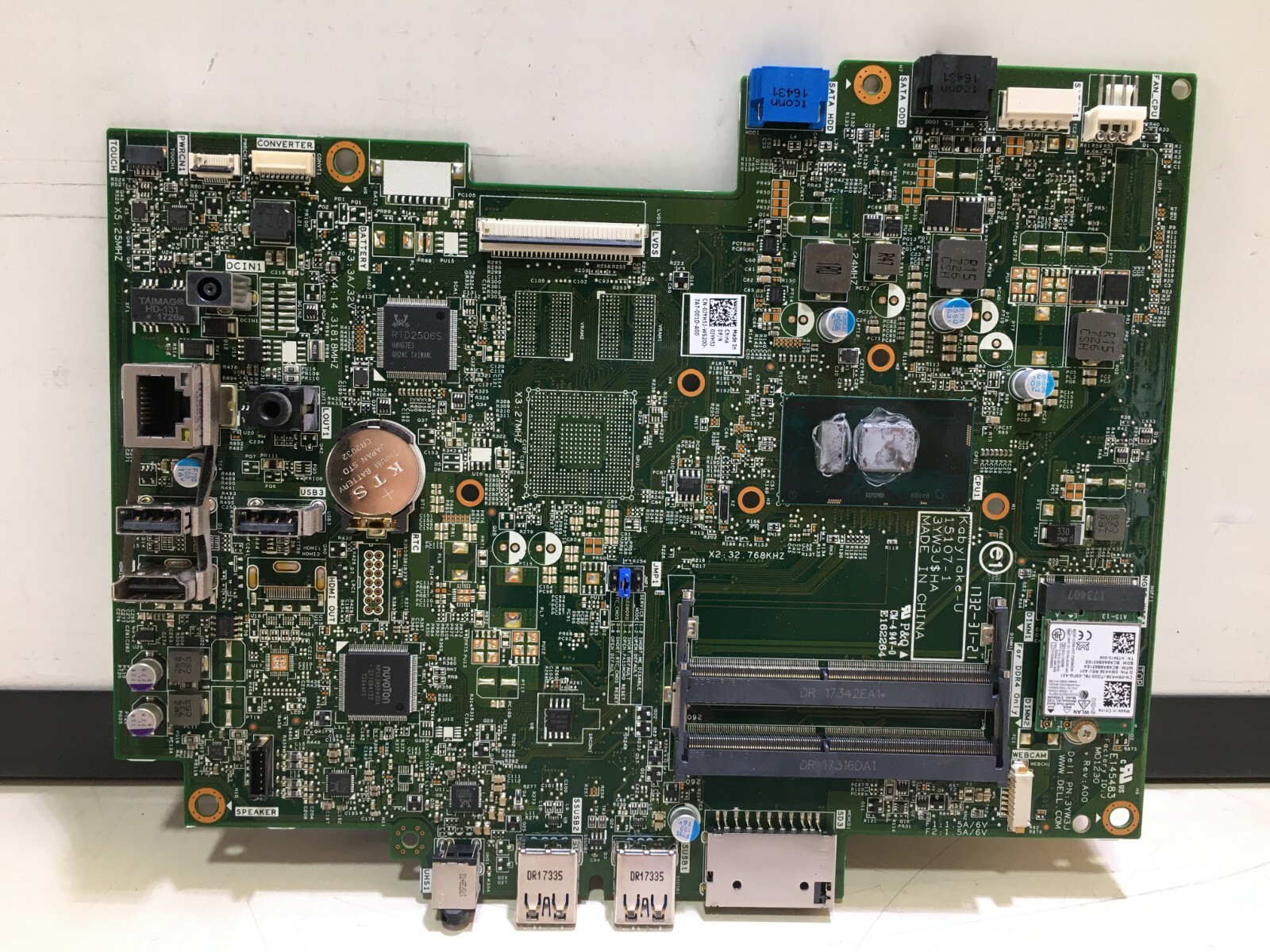LOT 4: DELL INSPIRON 24 3459 AIO MOTHERBOARD i5-7200U 2.5GHz DDR4 0JYH5J JYH5J
