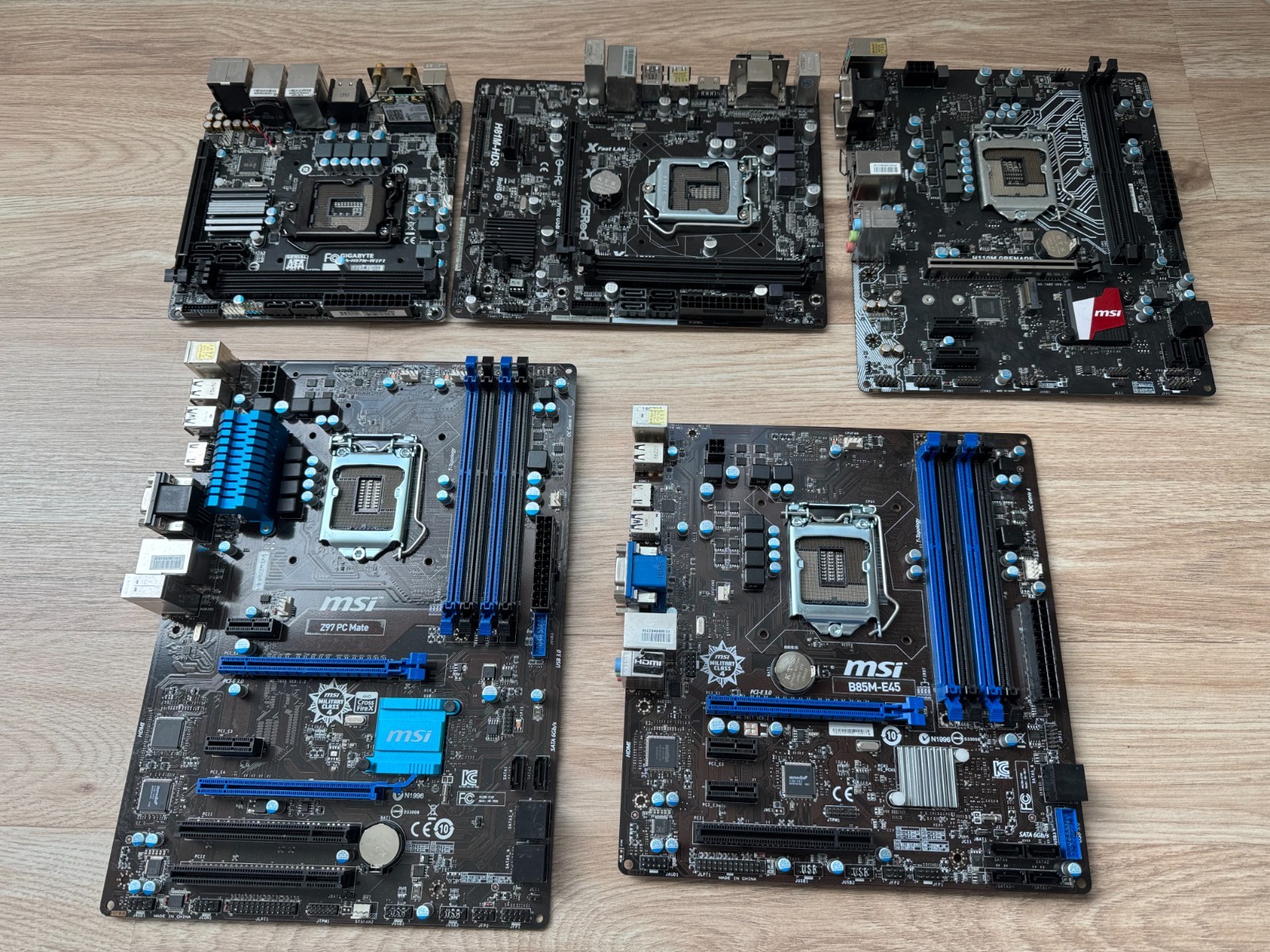 Lot 5 Untested Motherboard MSI Z97 PC Mate,B85M-E45,H110M Grenade,H81M-HDS……