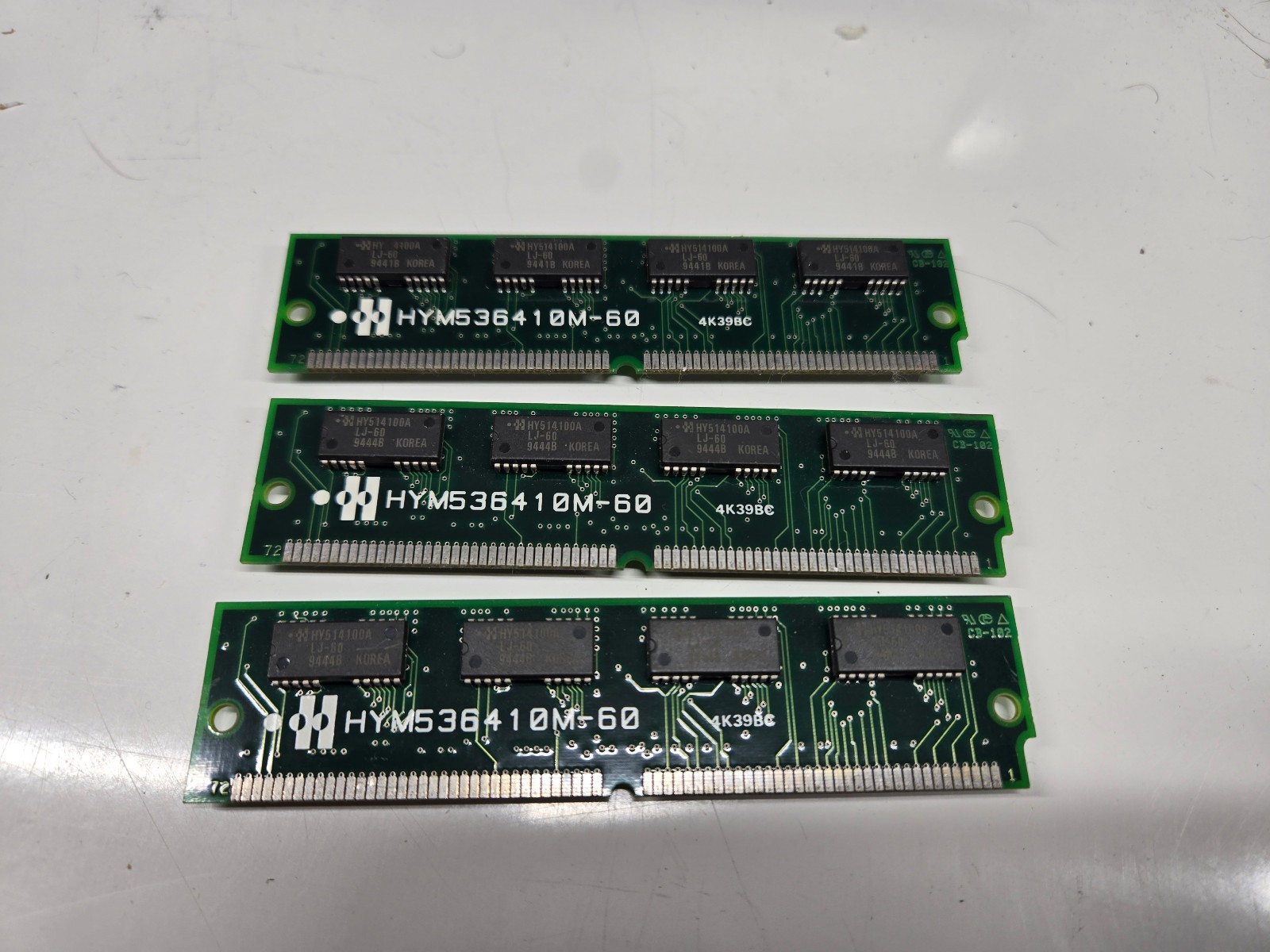 Hyundai QTY 3 HYM536410M-60 16MB 72-Pin SIMM RAM Memory Parity FastPage 60ns