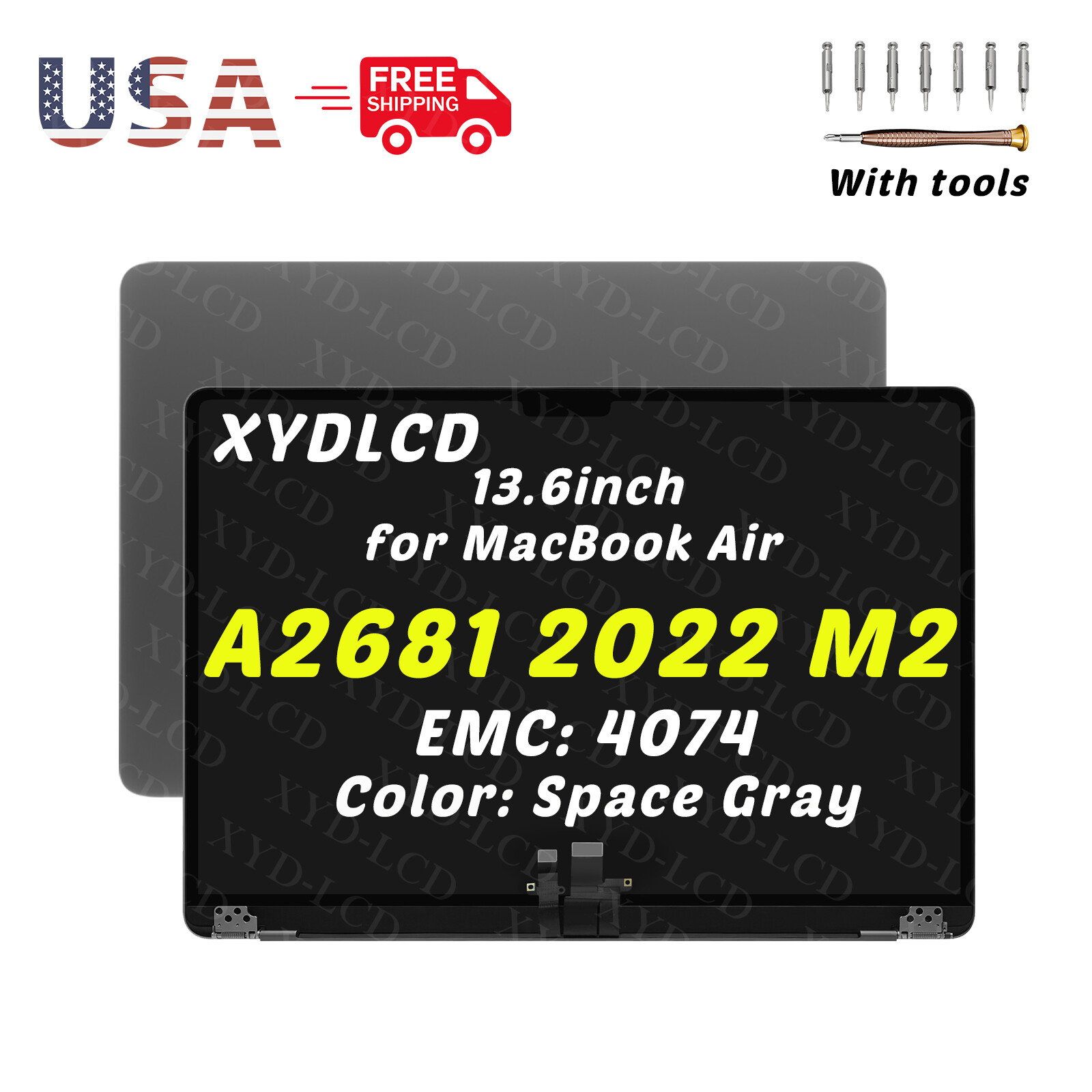 Original Replacement for MacBook Air 13.6in A2681 EMC 4074 LCD Screen Assembly