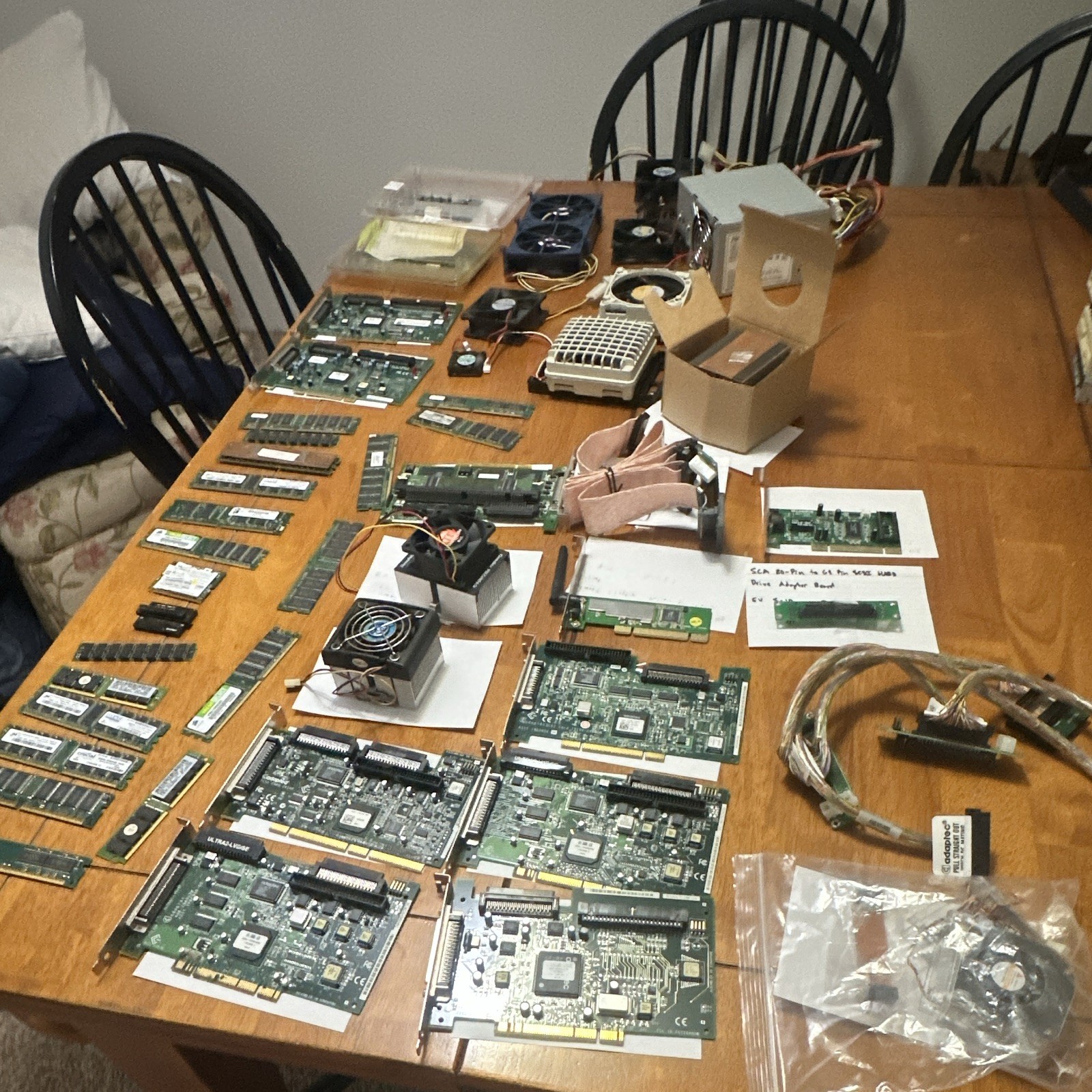 BULK LOT Vintage PC Retro Hardware Components SCSI Adaptec Controller RAM Fans