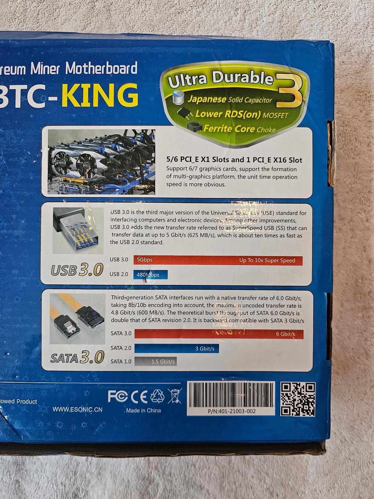 Esonic H81-BTC-King Intel H81 USB 3.0 SATAIIILGA 1150 Motherboard New Open Box