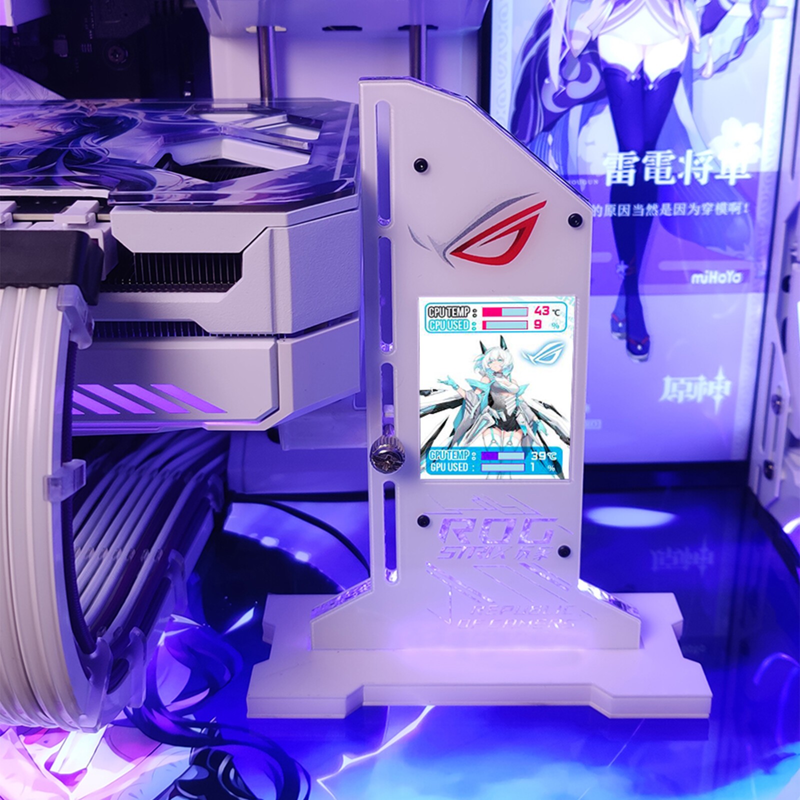 Metal Graphic Video Card Bracket VGA Holder 2.4″ LCD RGB CPU GPU RAM Monitor.