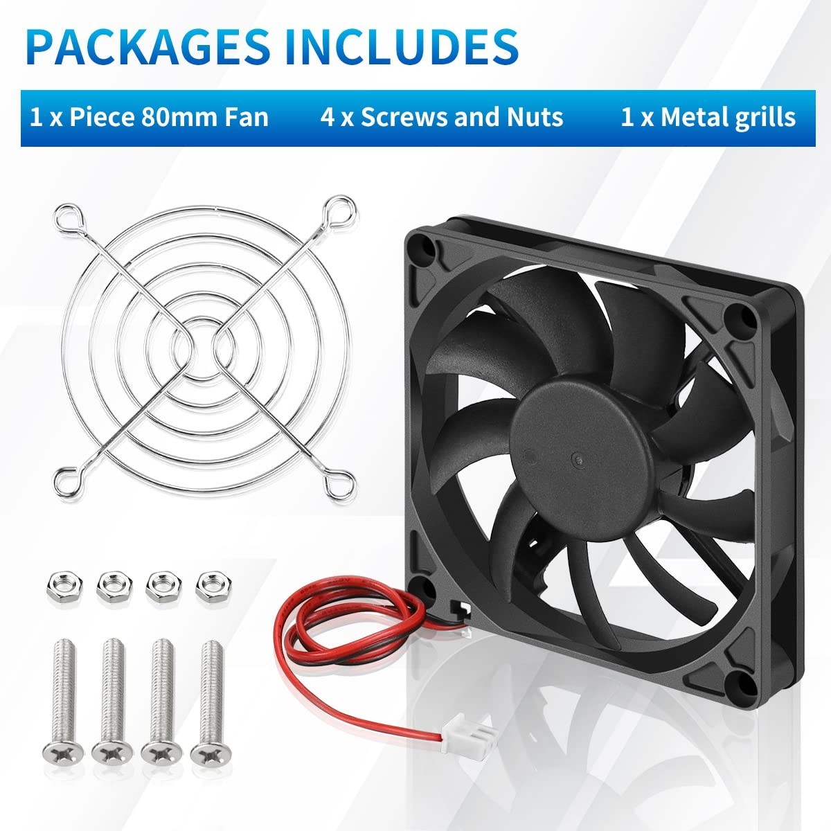 80mm x 15mm 12V DC Coolng Fan 2 Pin Dual Ball High Performance Brushless Cool…
