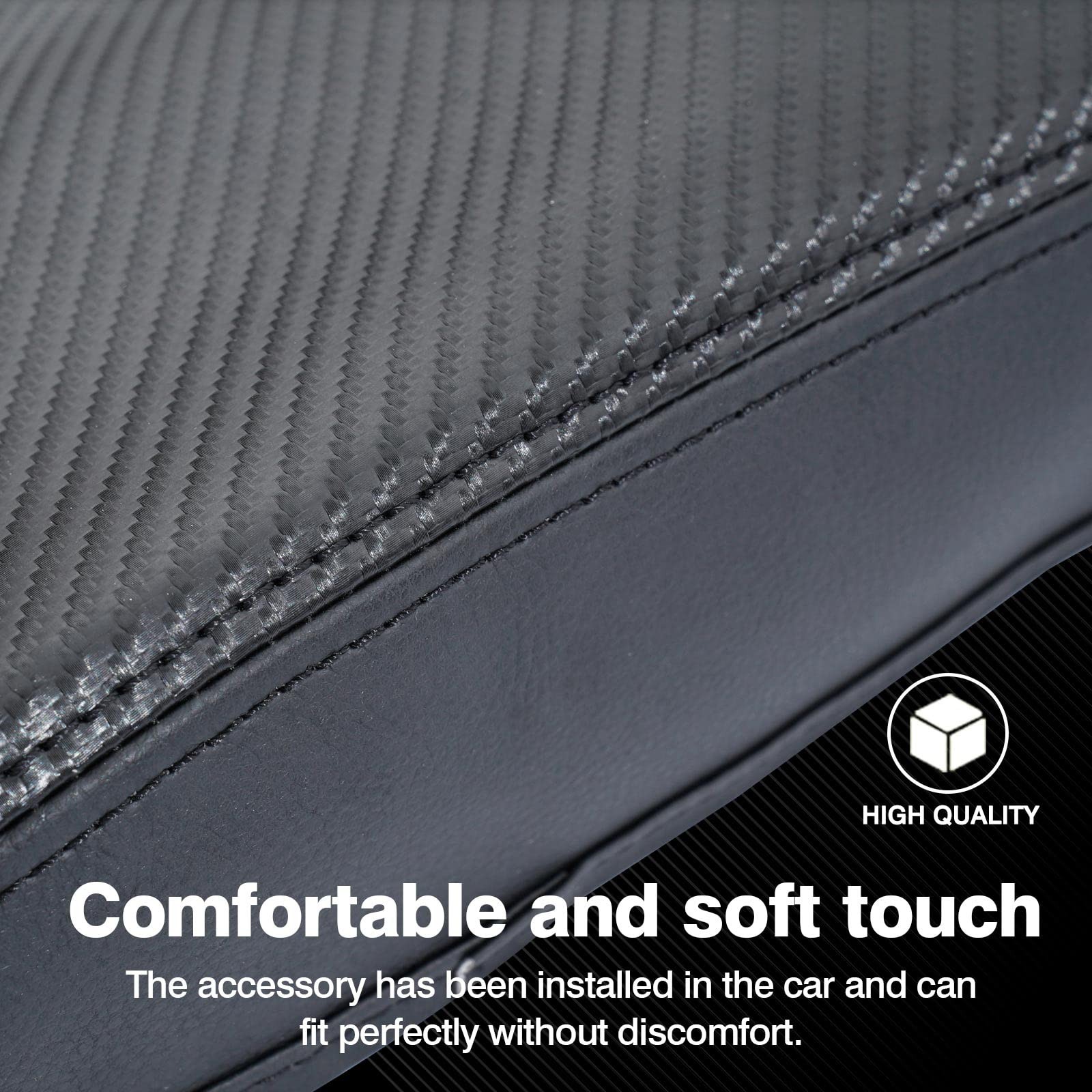Autorder Center Console Cover for 19-23 Ford Ranger, Carbon Fiber Black