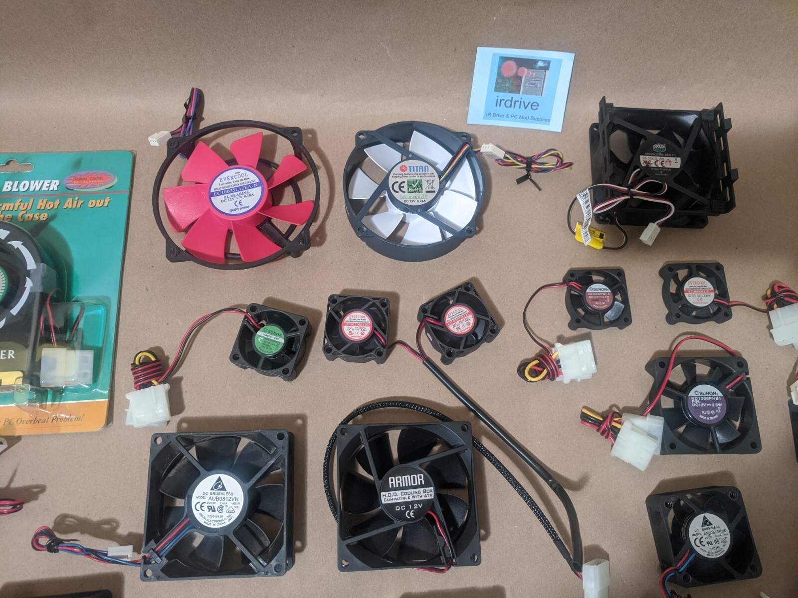 Mixed 21pcs: System Blower Fan, 95mm, 100mm CPU Fan, 40-90mm Case Cooling Fan