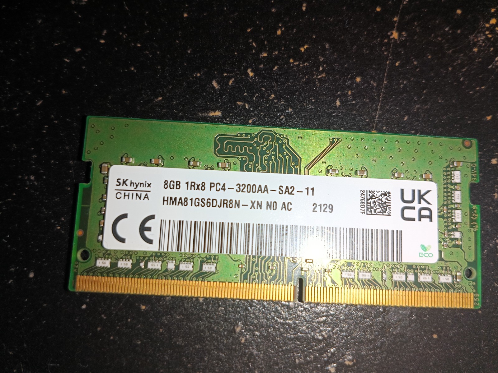 SKhynix 8GB 1Rx8 PC4-3200AA-SA2-12 Laptop Memory P/N: HMA81GS6DJR8N-XN