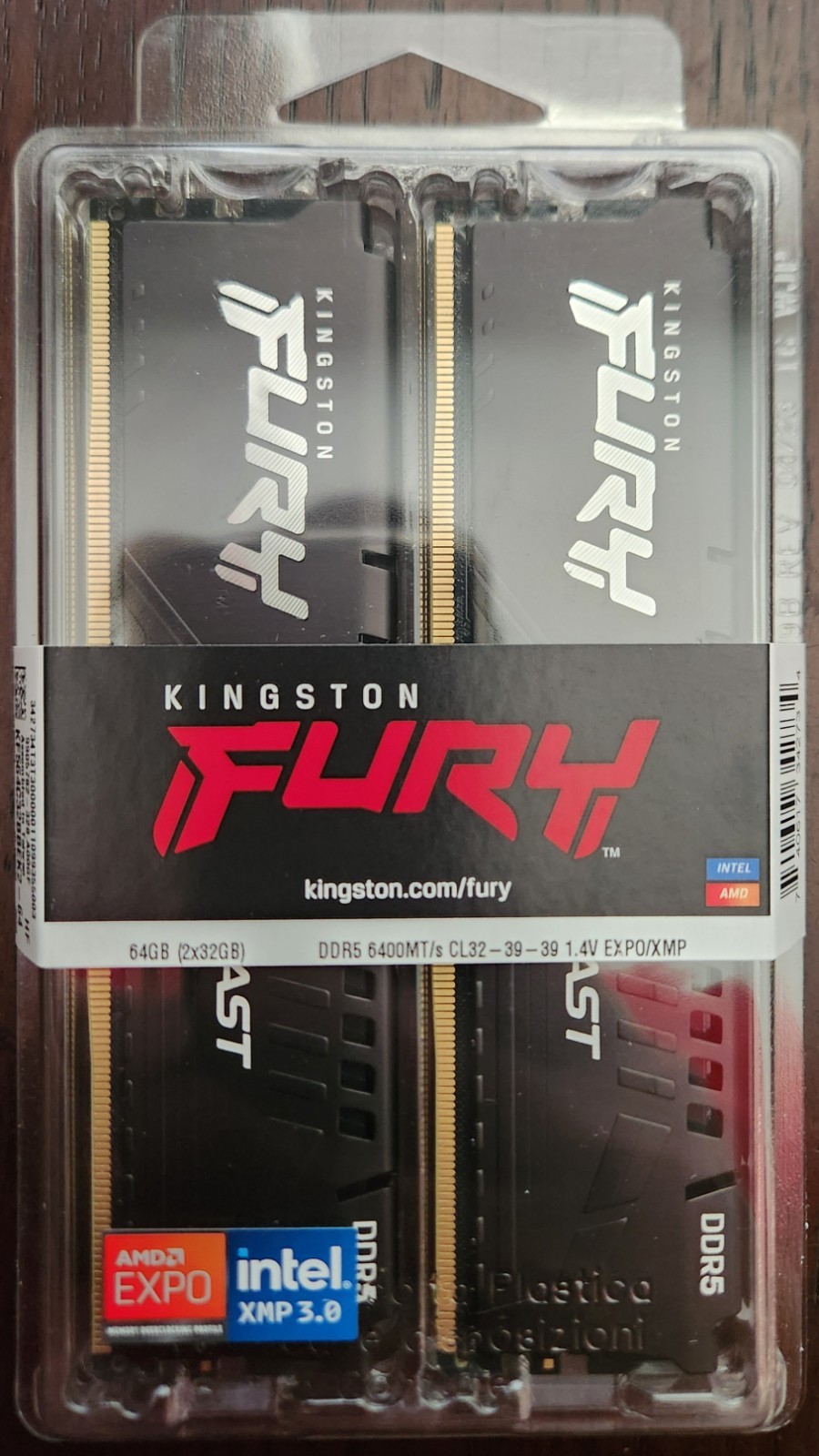 BRAND NEW KINGSTON FURY BEAST 64GB (2 x 32GB) DDR5 CL32 6400MHZ RAM MEMORY DIMM