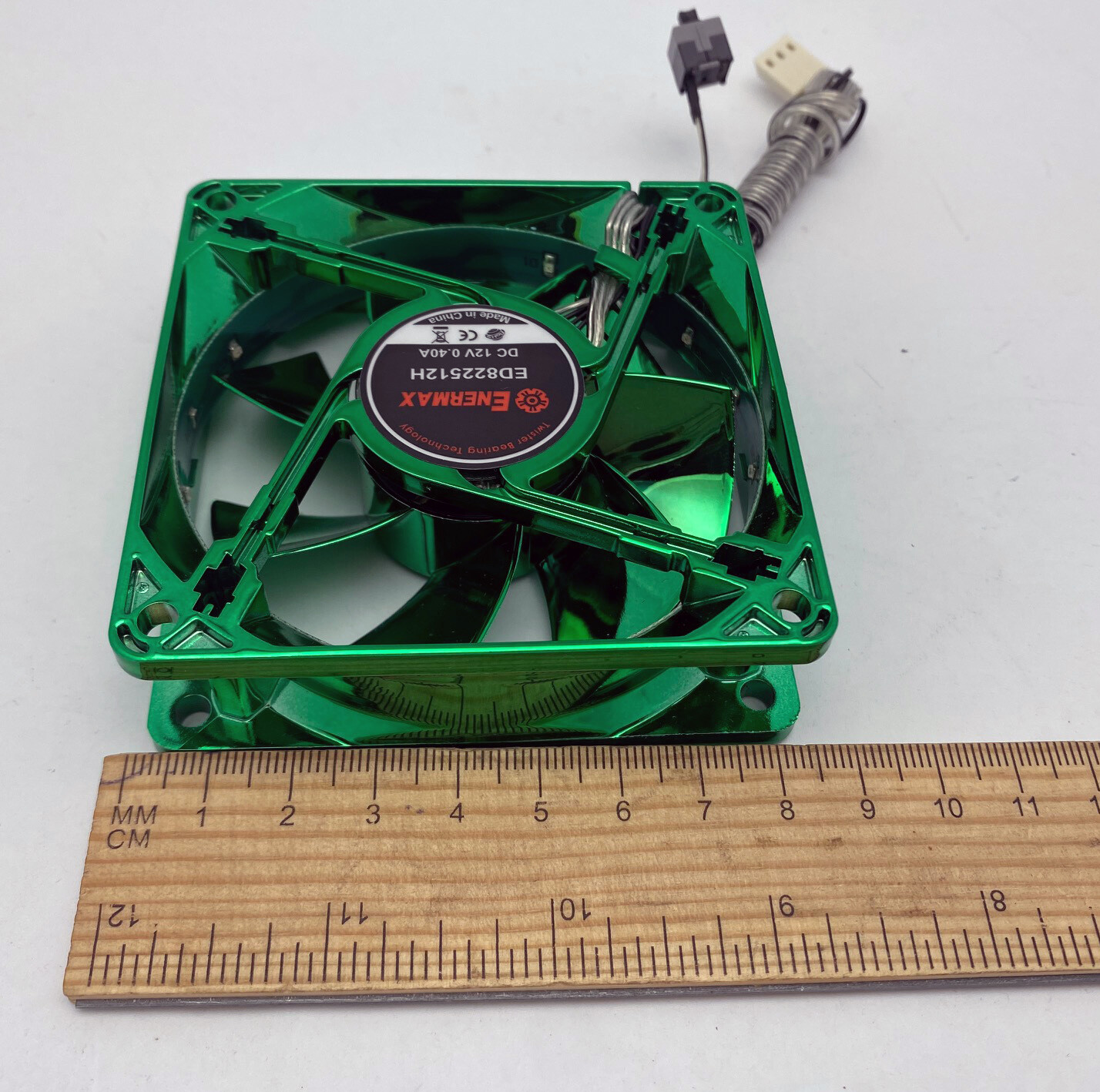NEW Enermax 80mm x 25mm Green 3pin LED Smart Case Cooling Fan + Thermal Control