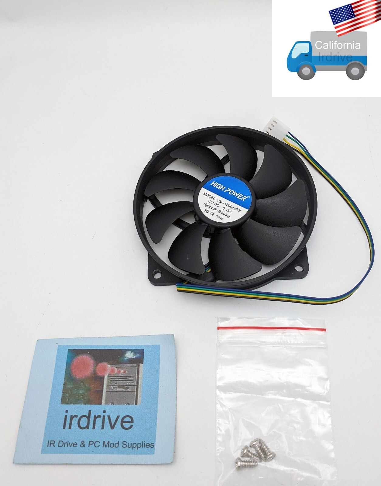 Low-Profile Replacement 4-pin PWM CPU Cooling Fan 80-mm Frame 95 Diameter