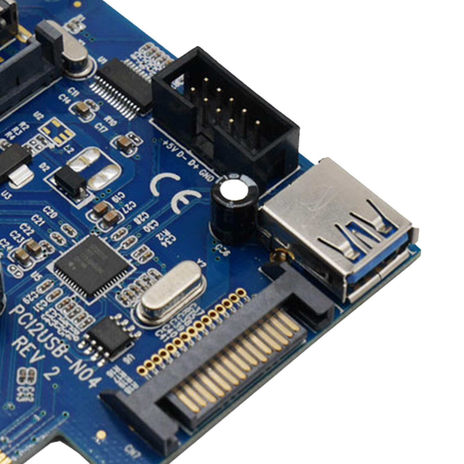 Header Adapter Converter PCI Express PCIE to USB 3.0 + 9Pin USB2.0 + Power eSATA