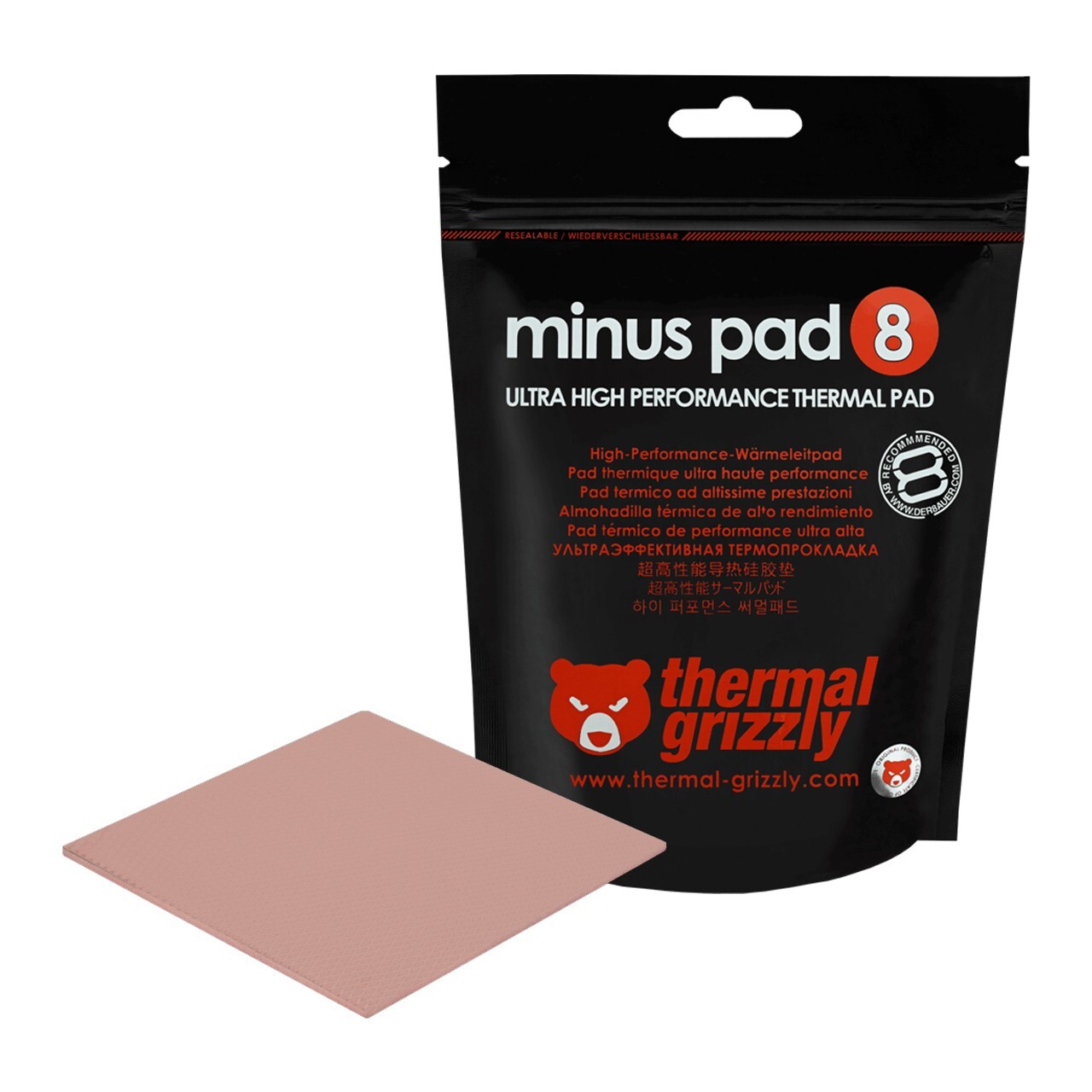 Thermal Grizzly Minus Pad 8 – 100 x 100 x (0.5mm, 1mm, 1.5mm, 2mm)