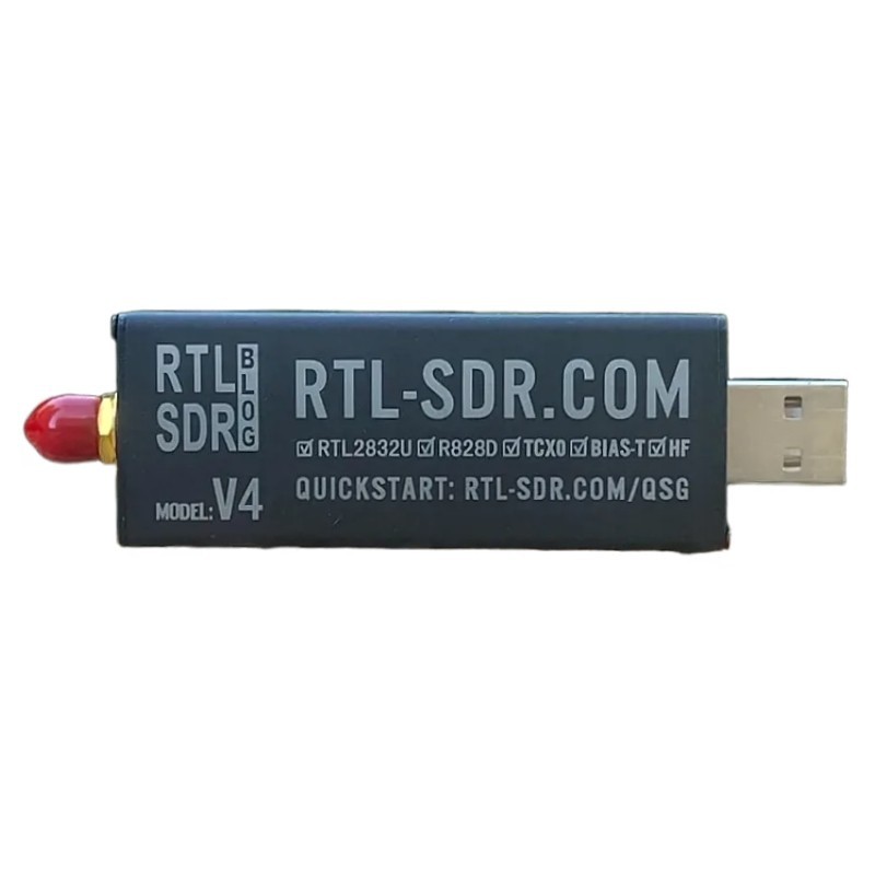 RTL-SDR Blog V4 R828D RTL2832U 1PPM TCXO Software Defined Radio with USB DC Cabl