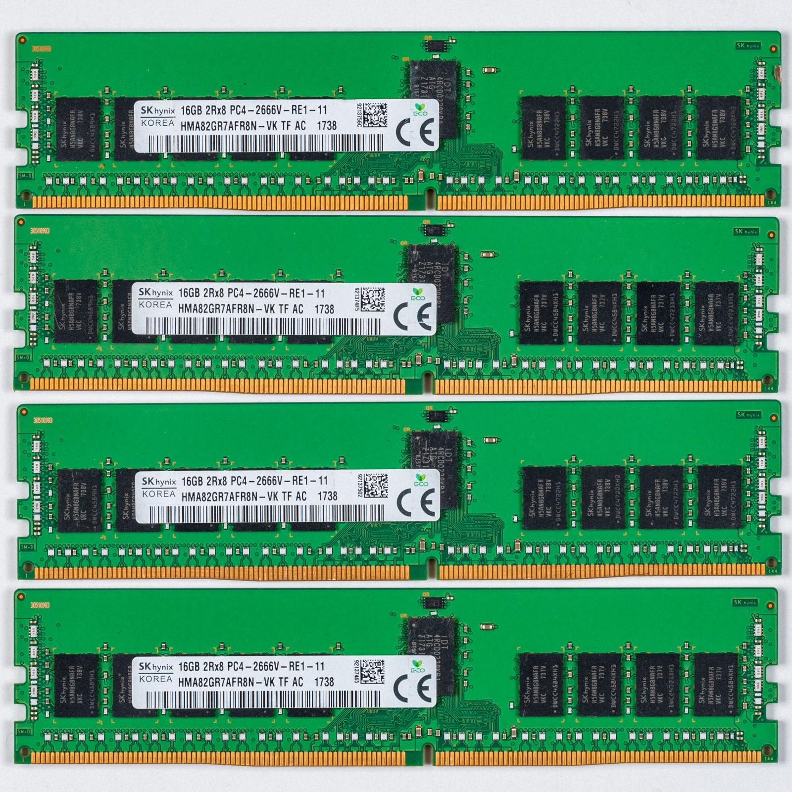 SK Hynix 64GB (4x16GB) DDR4-2666 ECC RDIMM Server Memory HMA82GR7AFR8N-VK