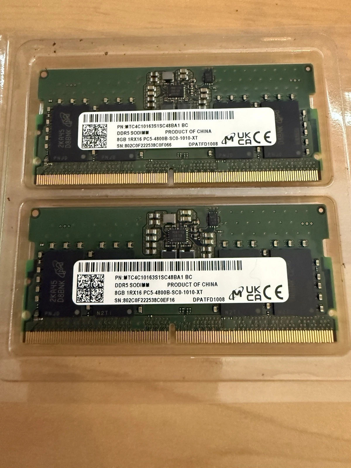 Micron 16GB DDR5 SODIMM 2x8GB 1Rx16 PC5-4800B-SC0-1010-XT – PS5, Laptops & More!