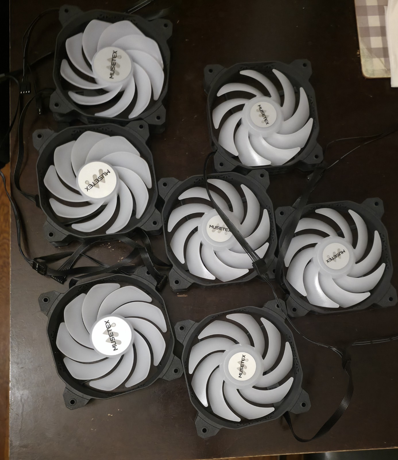7 MUSETEX ARGB FANS!! 3 Reverse Blades 4 Regular DAISY CHAIN connection