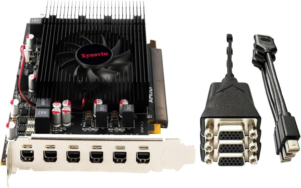 Radeon R7 350 2GB Video Card GPU 6 Mini-DisplayPort to VGA HDMI 6 DISPLAY!