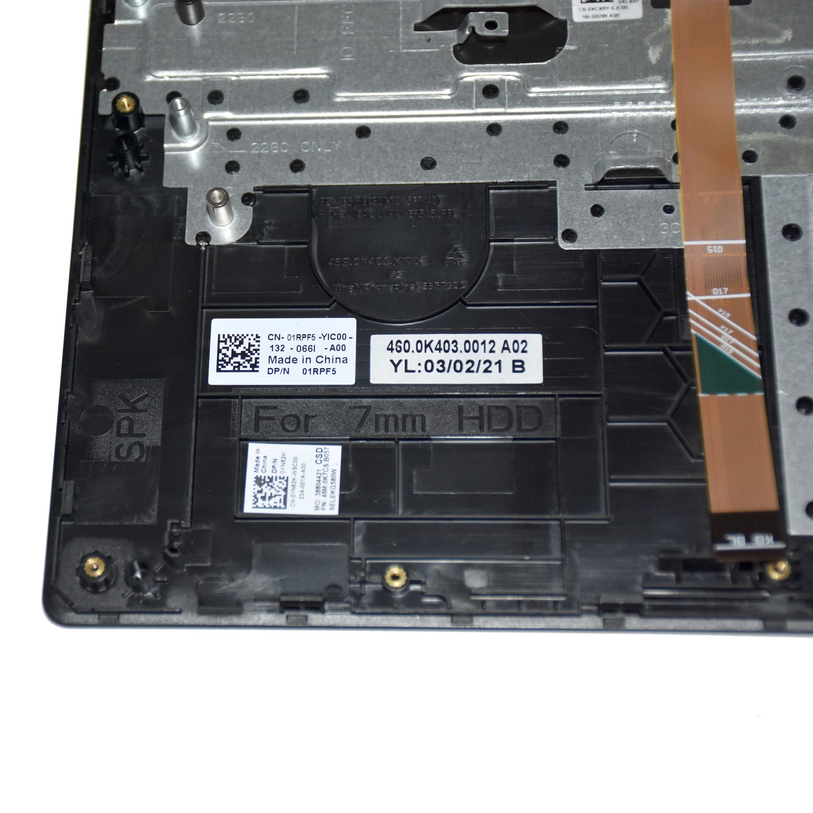 Dell G Series G5 5500 Palmrest Keyboard Assembly RGB Backlit YN62K W0R63