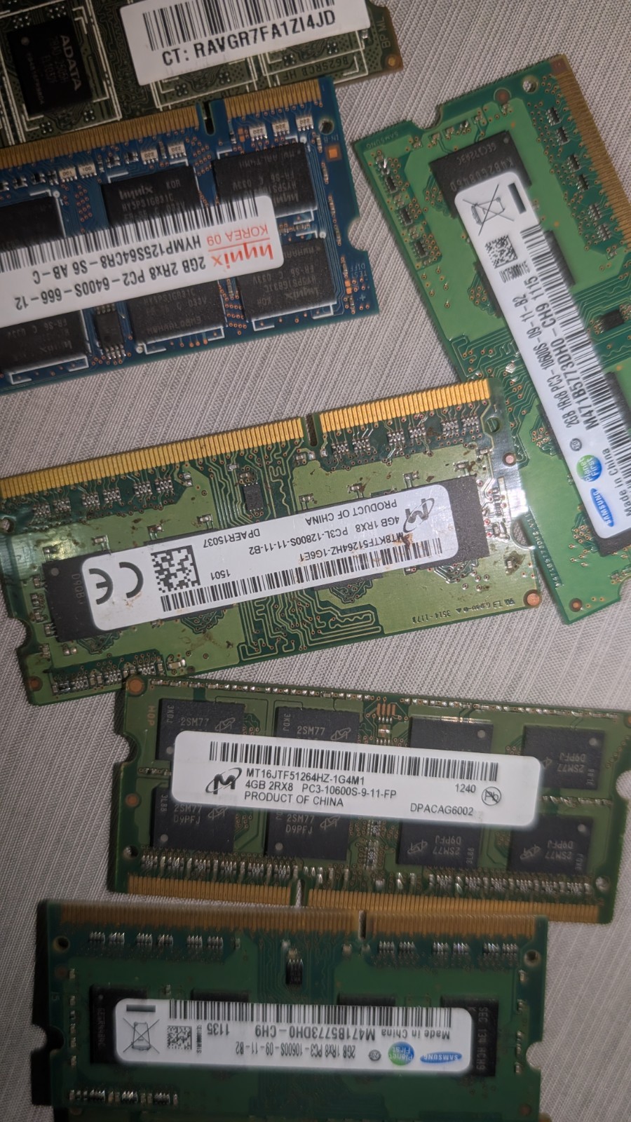 Samsung Crucial Hynix ADATA Micron SO-DIMM DDR2/DDR3/DDR4 RAM 8x 2GB/4GB Modules