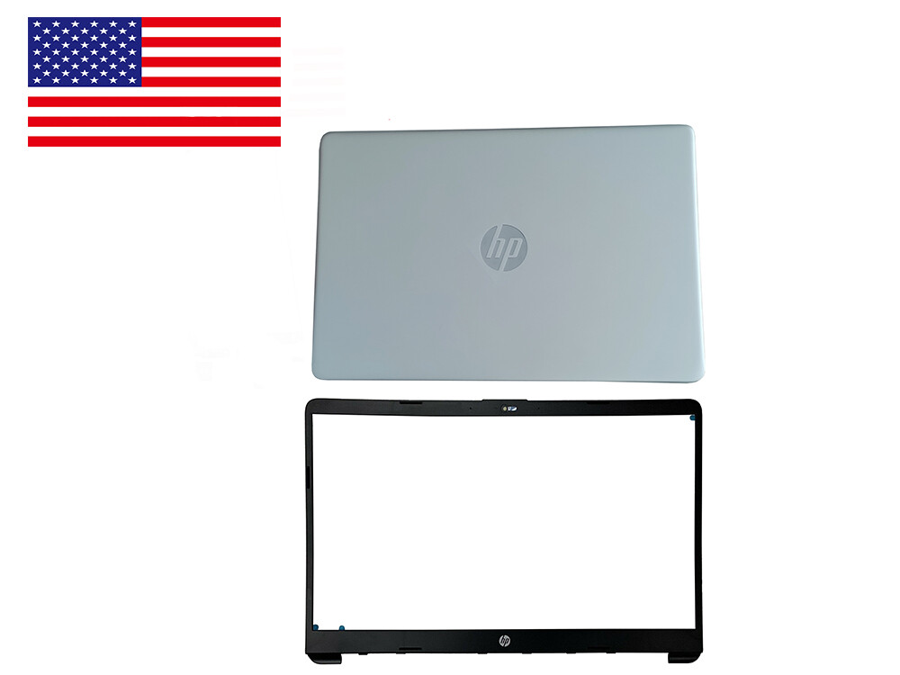 New HP 15-dw3015cl 15-dw0035cl 15-dw2025cl Silver LCD Rear Lid Top Case & Bezel