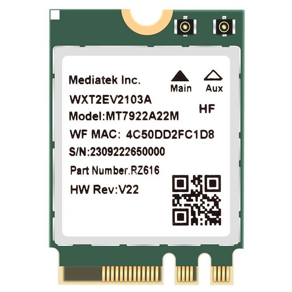 MT7922A22M MT7922 M.2 WIFI 6E 802.11AX Tri-Band 5374Mbps wifi Bluetooth Card