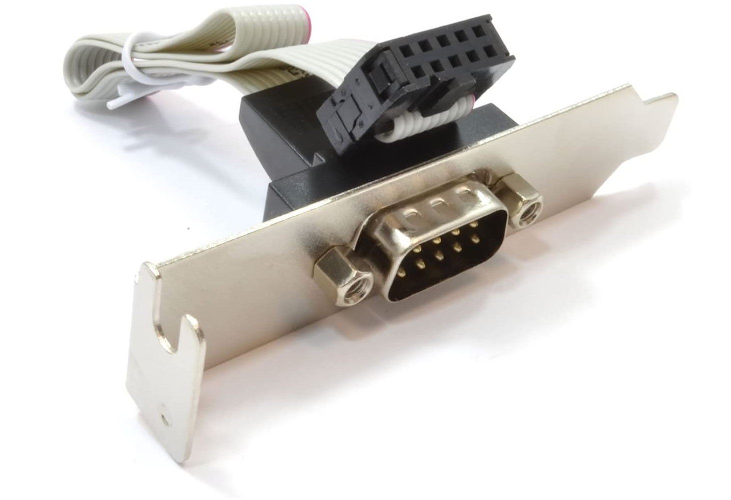 DB9 DB-9 RS232 9-Pin Com Port Serial Header Ribbon Cable LP Low Profile bracket