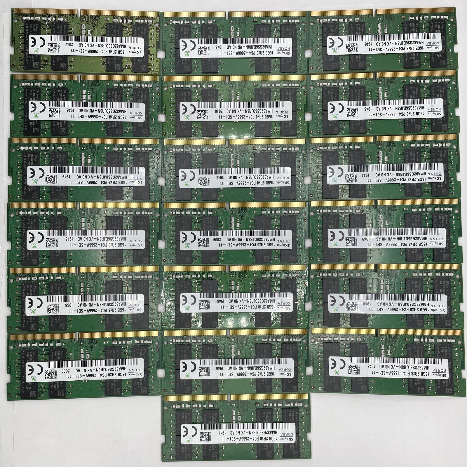 SK Hynix 16GB DDR4 2666MHz PC4-21300 2Rx8 Laptop SODIMM HMA82GS6DJR8N-VK 20 Pack