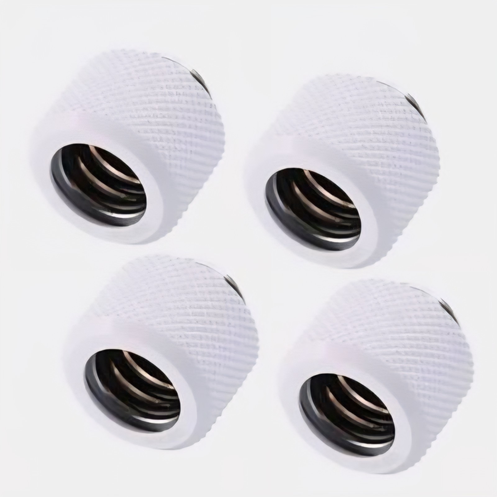 Bykski Rigid 14mm OD Fitting – White (B-HTJ-L12) 4 Pack