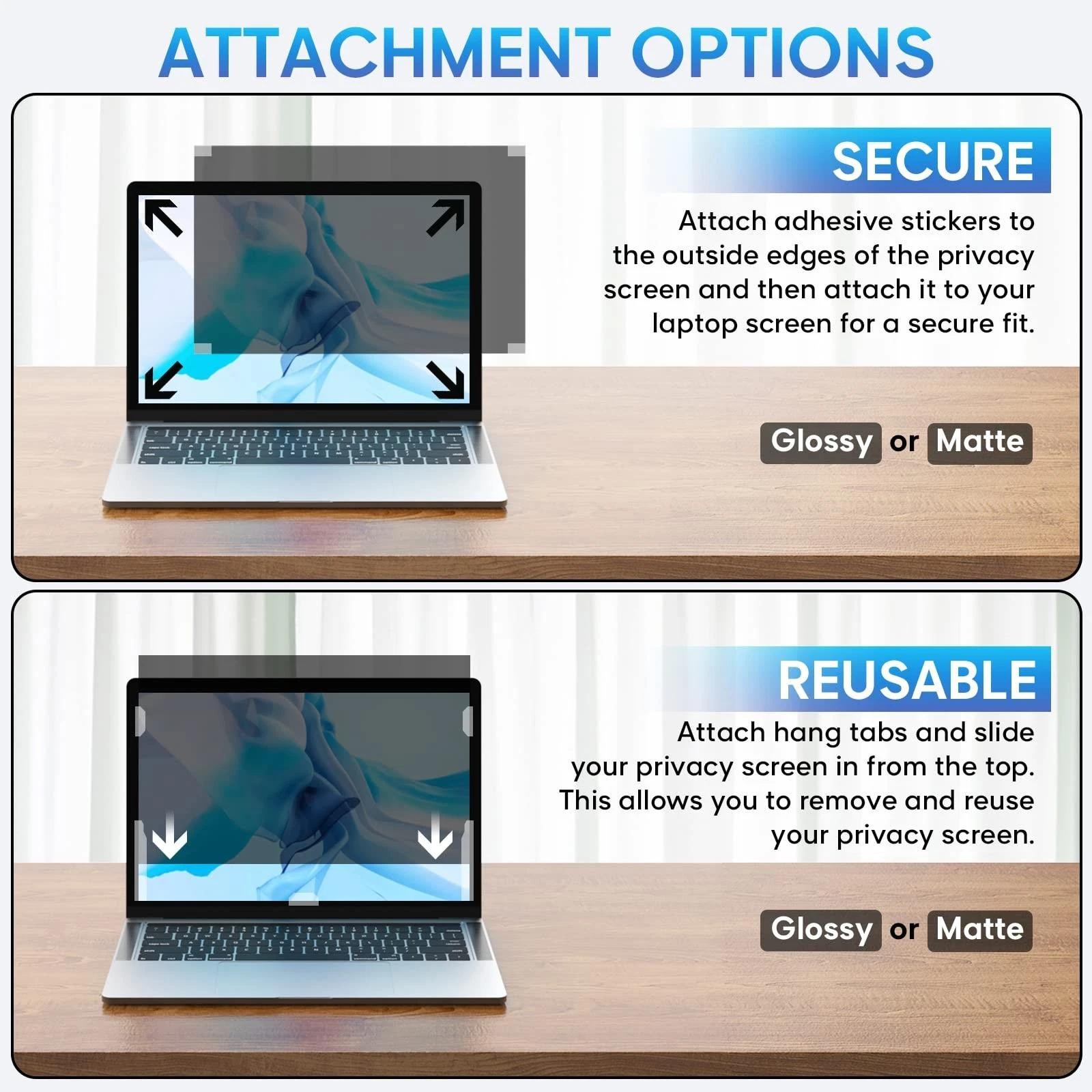16 Inch Laptop Privacy Screen, Removable 16:10 Aspect Privacy Filter Screen P…