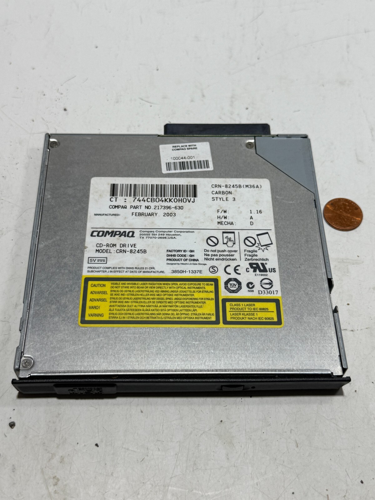 HP COMPAQ LAPTOP CD ROM DRIVE, CRN-8245B, 314933-637