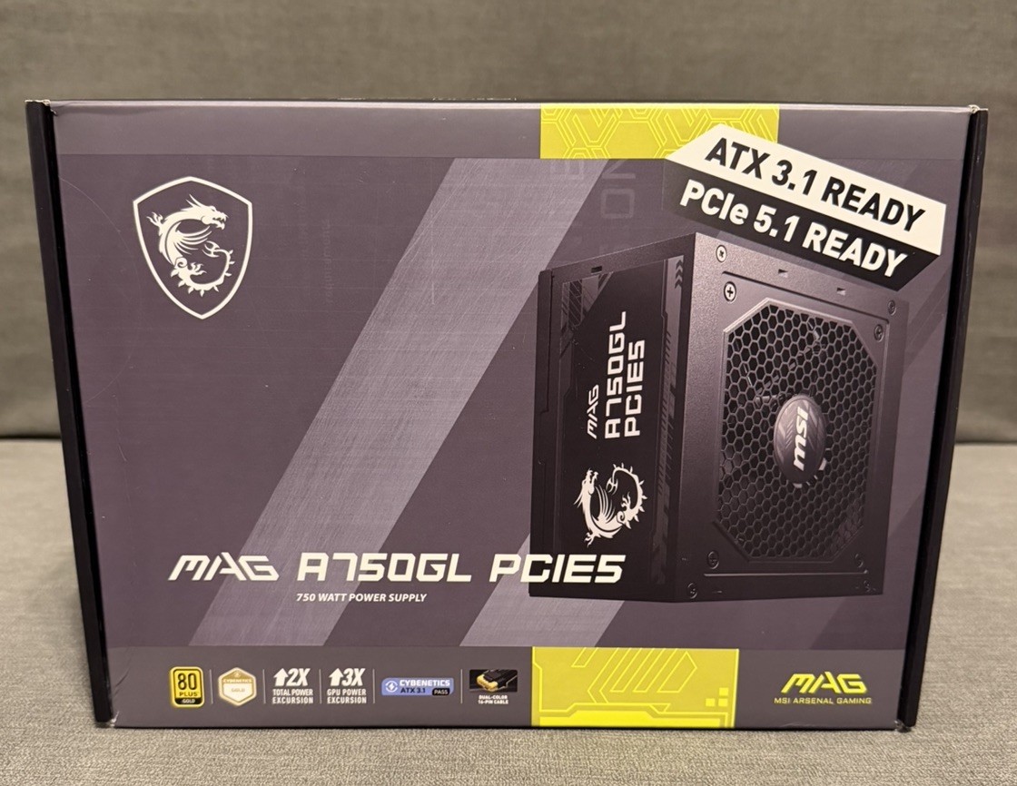 MSI MAG A750GL PCIE 5.1 750W Cybenetics ATX 3.1 Power Supply