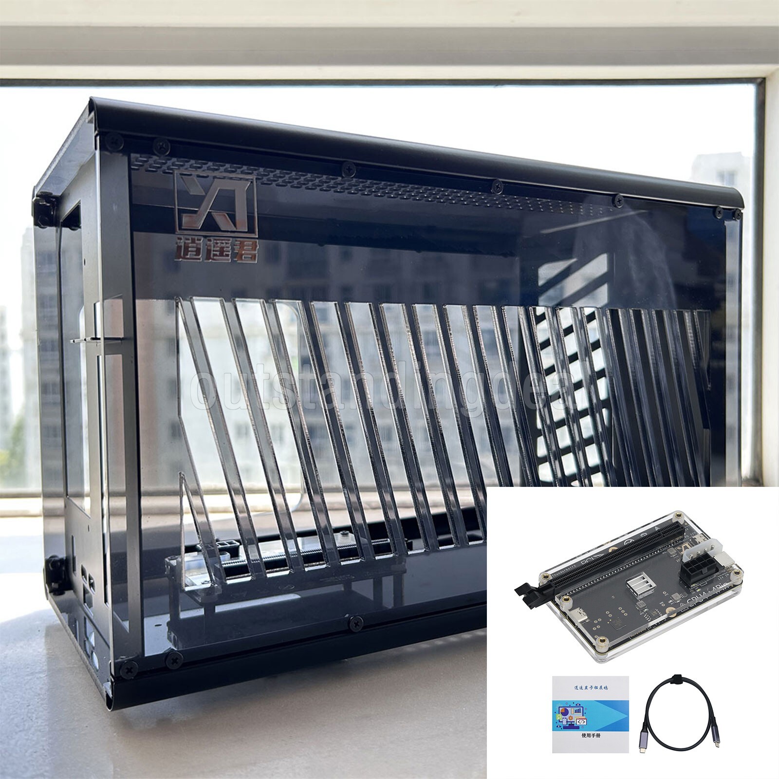 Mini Graphics Card Box + GPU Dock + 100cm USB4 Data Cable for Thunderbolt 4 & 3