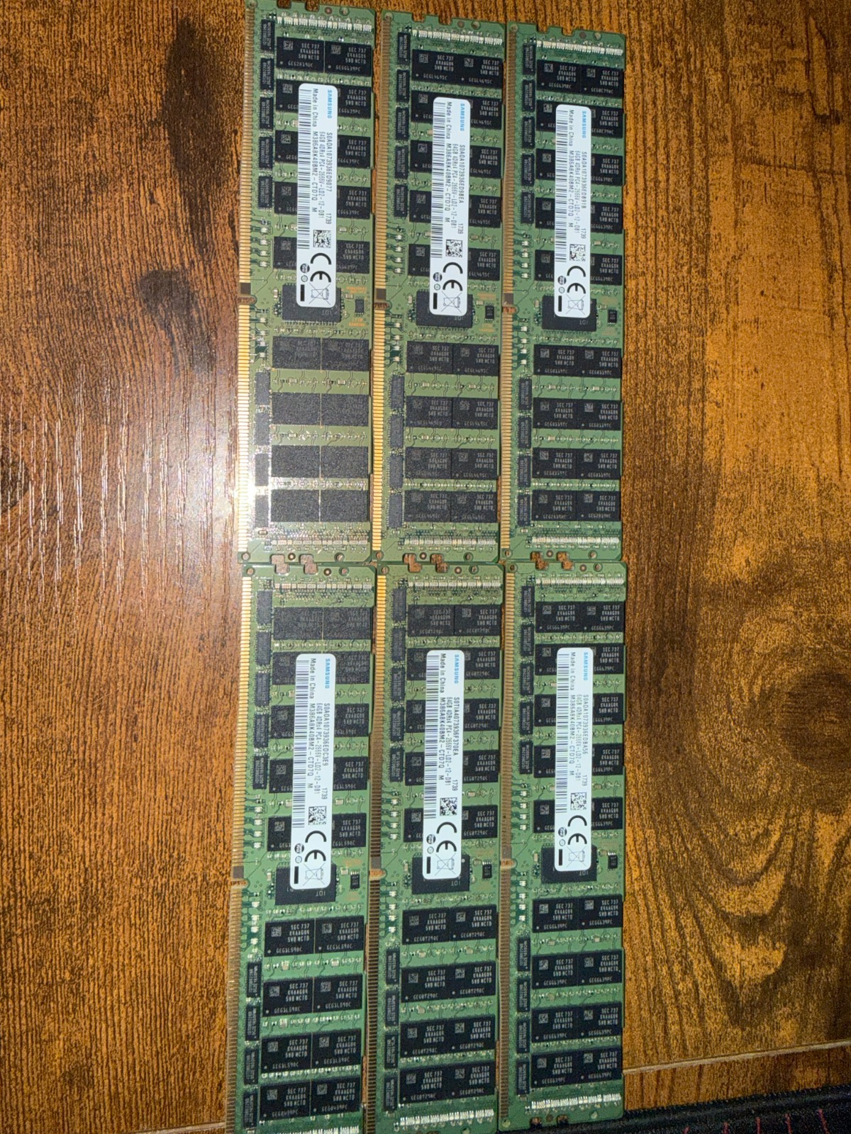 384GB Kit 6x 64GB Samsung DDR4 2666MHz PC4-2666V LRDIMM ECC Server RAM