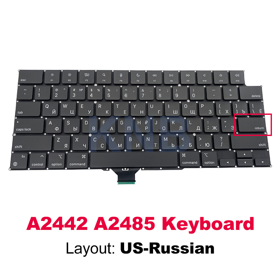 New A2442 A2485 Keyboard For Macbook Pro 14″ 16″ M1 Pro/Max Russian Layout 2021