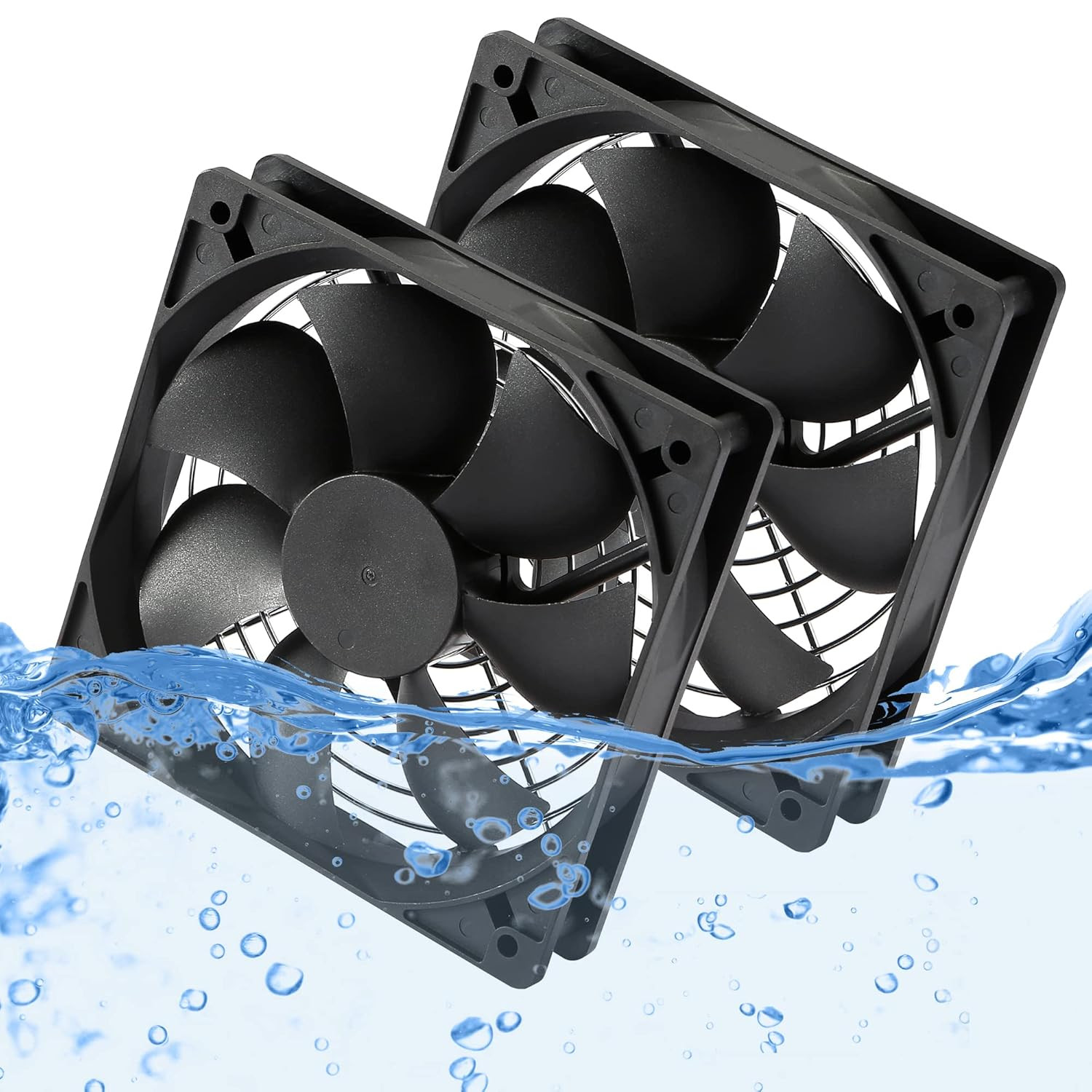 2-Pack IP67 Waterproof Silent 12V DC Cooling Fan – 120Mmx25Mm 4.72Inch High-Spee