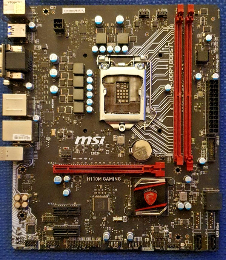 MSI H110M GAMING DDR4 HDMI USB 3.1 LGA 1151 Micro ATX Motherboard NO I/O SHIELD!