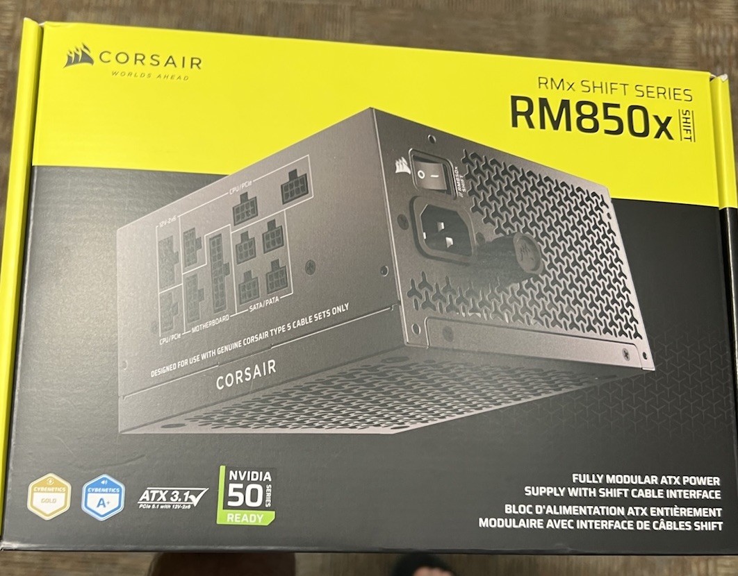 Corsair RM850x SHIFT 850W Fully Modular ATX 3.1 PSU PCIe 5.0 Black