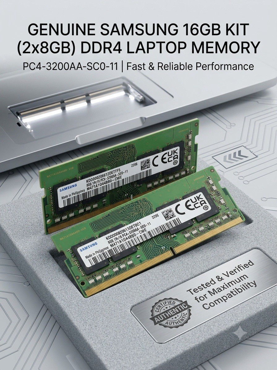 Samsung 16GB (2x8GB) DDR4-3200 PC4-3200AA 260-Pin SO-DIMM M471A1G44BB0